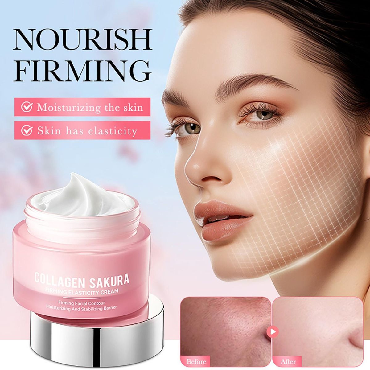 Sadoer Collagen Sakura Skincare Set – Lotion, Serum & Cream