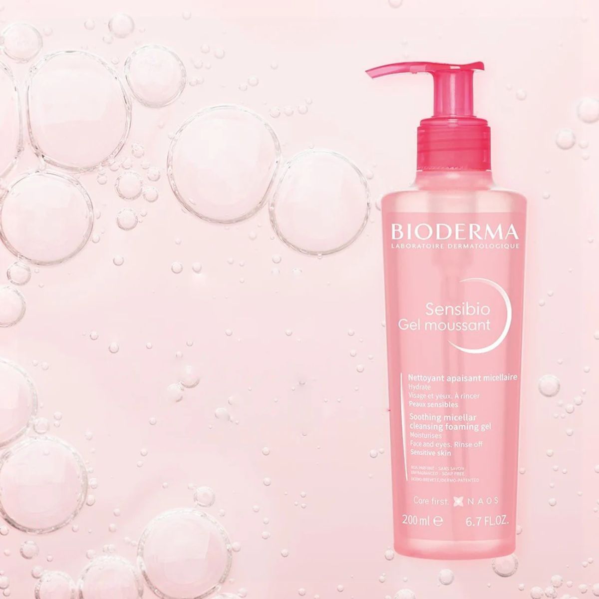 Bioderma Sensibio Gel Moussant – gentle cleansing, hydrating, hypoallergenic, fragrance-free 200ml