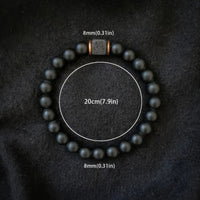 Men’s volcanic stone bracelet with black agate beads