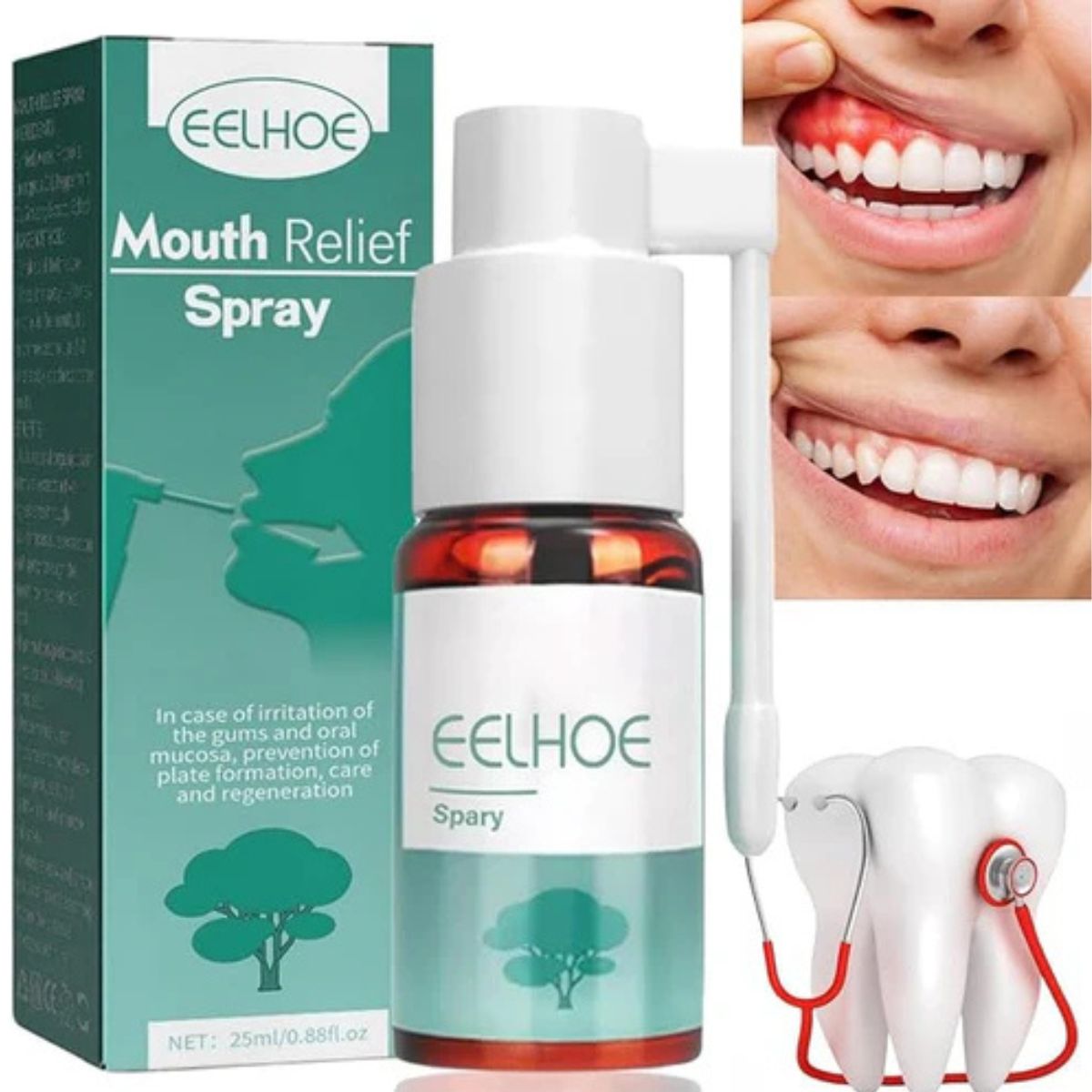 Eelhoe Mouth Relief Spray – herbal gum & oral care solution, fresh breath & ulcer relief, 25ml