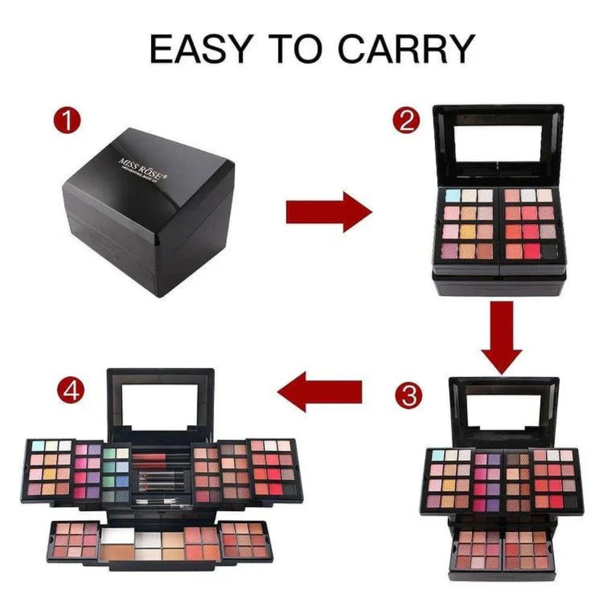 Complete Makeup Kit with Eyeshadow, Blush & Lipsticks