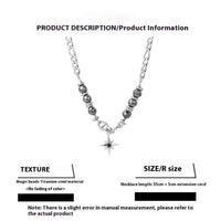Titanium steel Eight Awn Star necklace for men