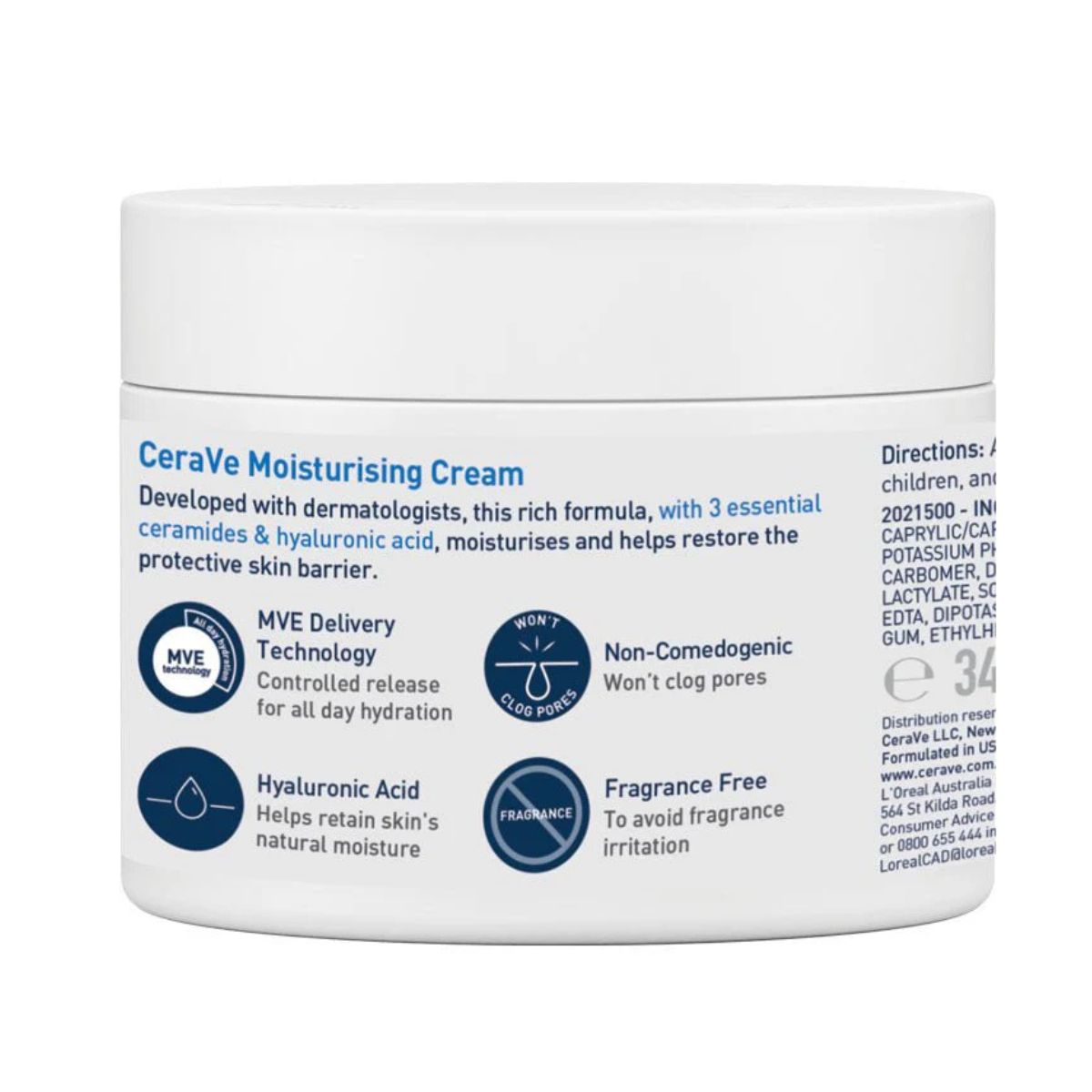 Moisturizing cream – deep hydration, fragrance-free, gentle on all skin types, family-sized 454g