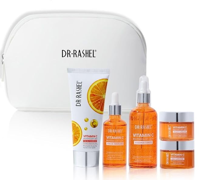Dr Rashel Vitamin C Skin Care Set – 5-Piece Facial Kit with Jade Roller