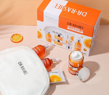 Dr Rashel Vitamin C Skin Care Set – 5-Piece Facial Kit with Jade Roller