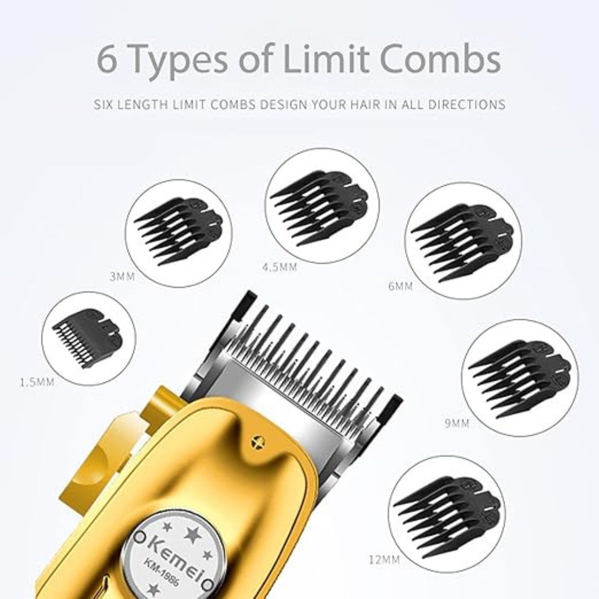 Cordless hair clipper for men with LED display